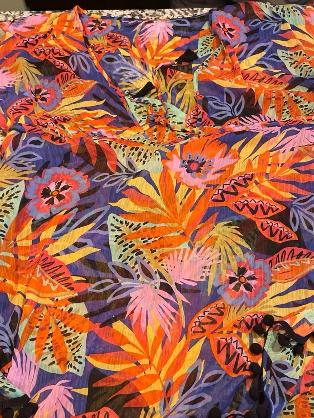 Bright Tropical Print Bikini Set with Matching Cover-Up